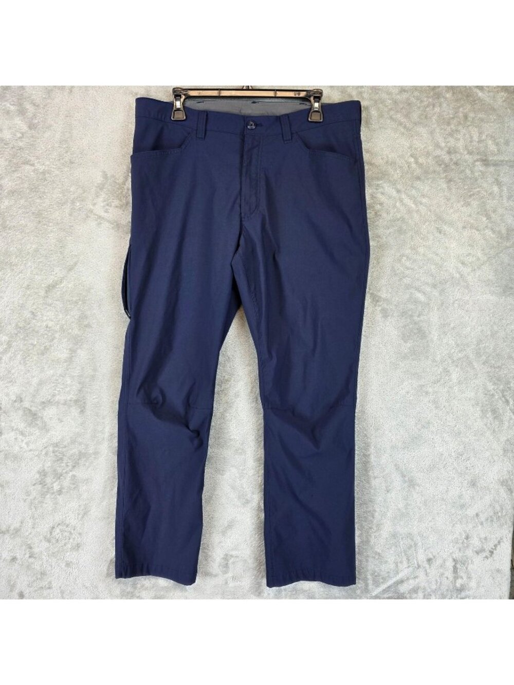 Eddie Bauer Tech Pants Mens 36x30 Blue Nylon Stretch Lightweight Hiking Travel